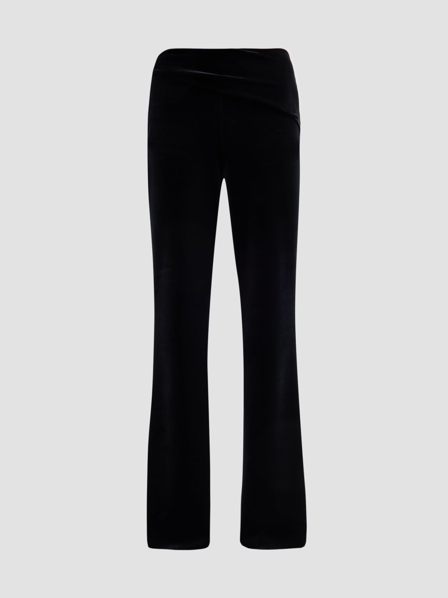 Chiara Boni La Petite Robe Women's Eryda Velvet Flared Pants - Black - Size 12