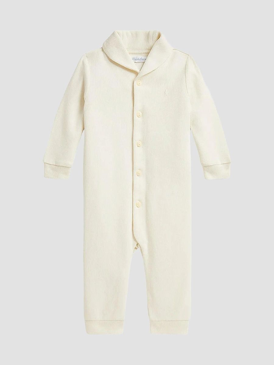 Polo Ralph Lauren Girl's Baby Girl's Fleece Shawl-Collar Coverall - Clubhouse Cream - Size 9 Months