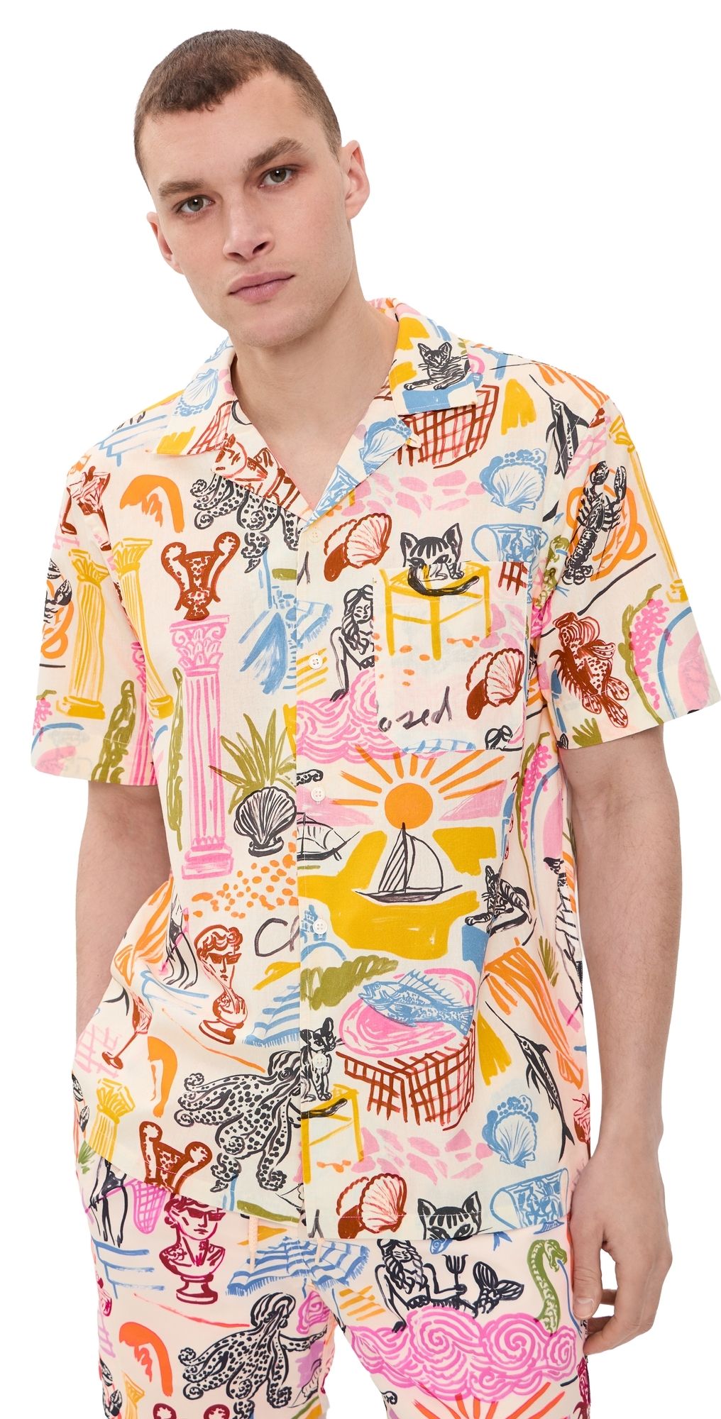 Closed Printed Camp Shirt Multi Colour M