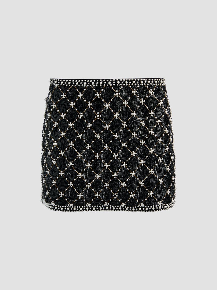 ALICE + OLIVIA Women's Rubi Embellished A-Line Mini Skirt - Black Multi - Size 0