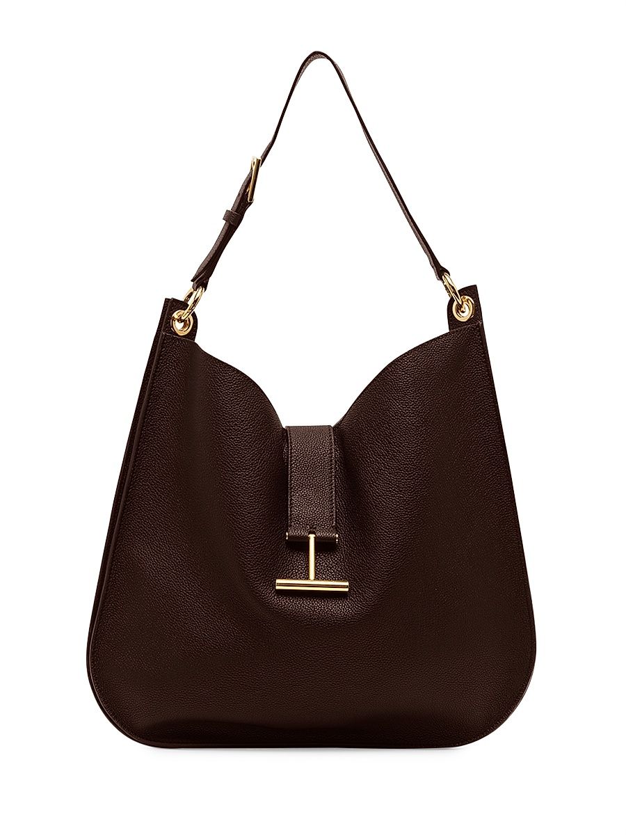 Women's Large Tara Leather Hobo Bag - Espresso