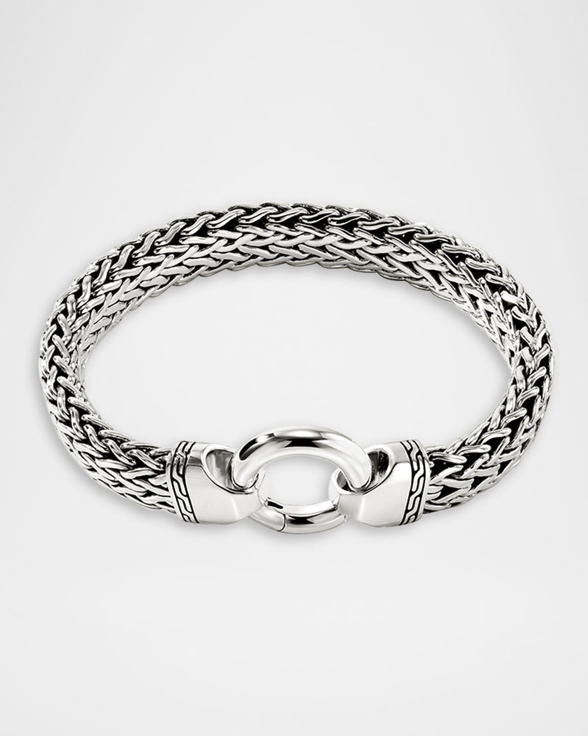 Men & apos;s Sterling Silver Flat Chain Bracelet, 11mm