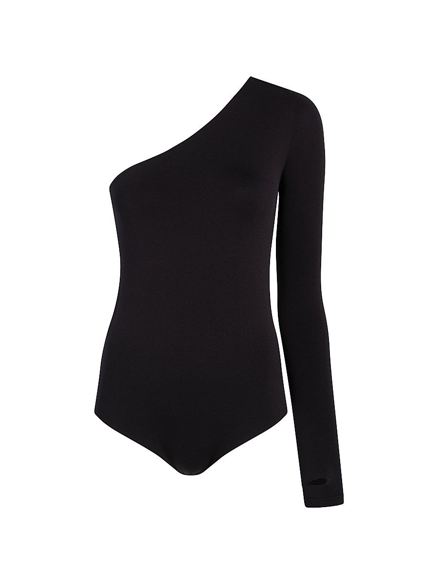 Women's Prima One-Shoulder Bodysuit - Black