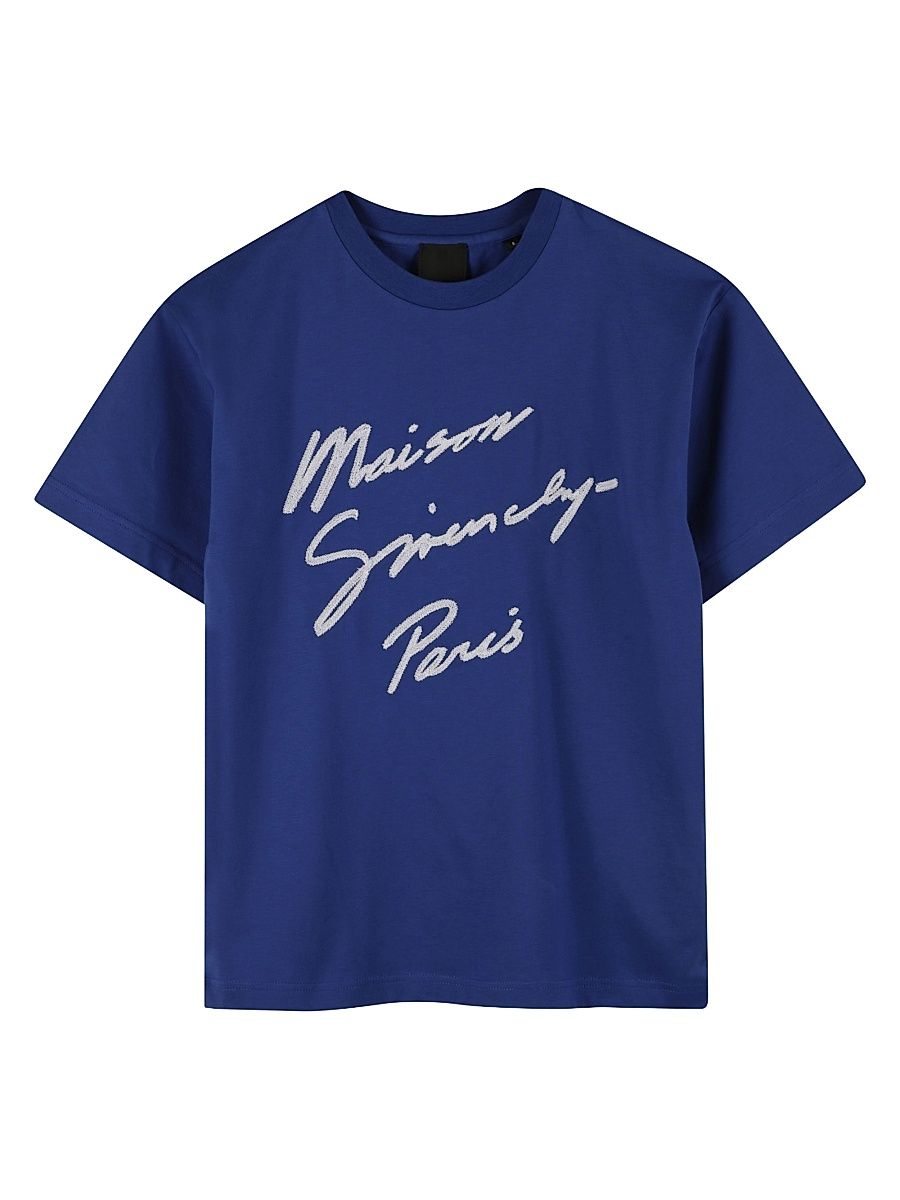 Little Boy's Embroidered T-Shirt - Electric Blue - Size 12