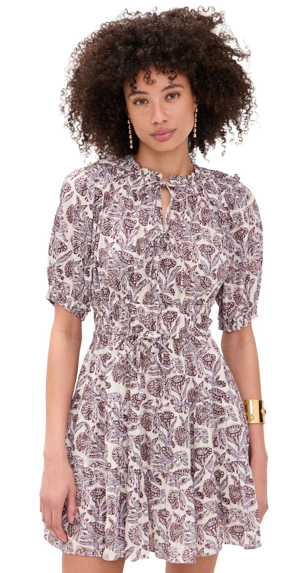 Ulla Johnson Soffia Short Sleeve Mini Dress Meadow 4