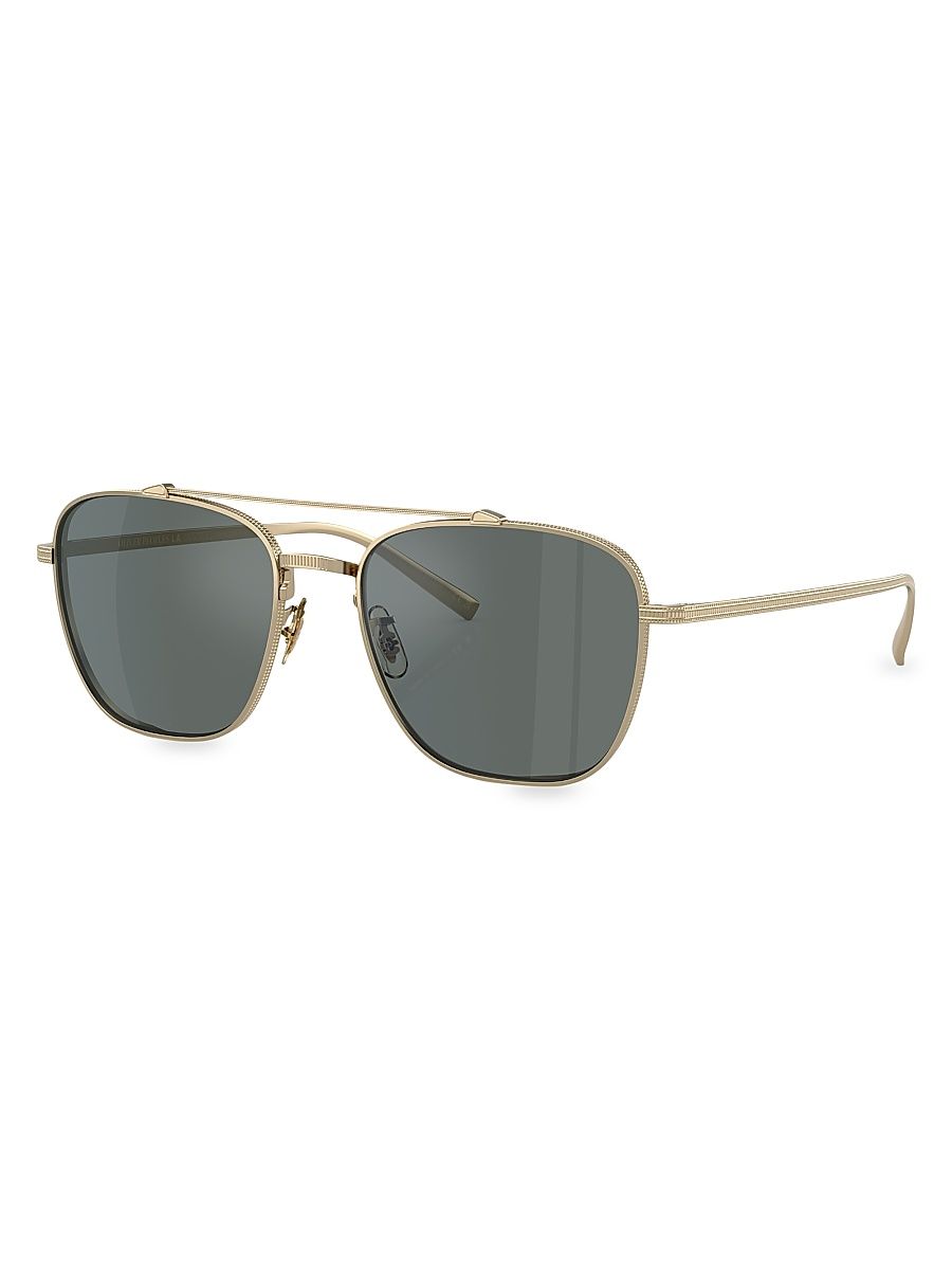 Men's 55MM Aviator Sunglasses - Blue Gold