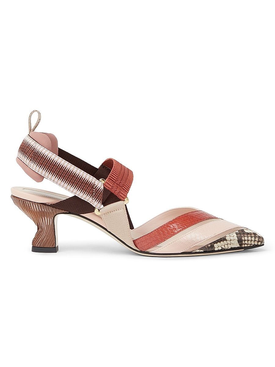 Women's Colibri 55MM Leather Slingback Pumps - Nudo Rocc Sienna Rose - Size 11.5