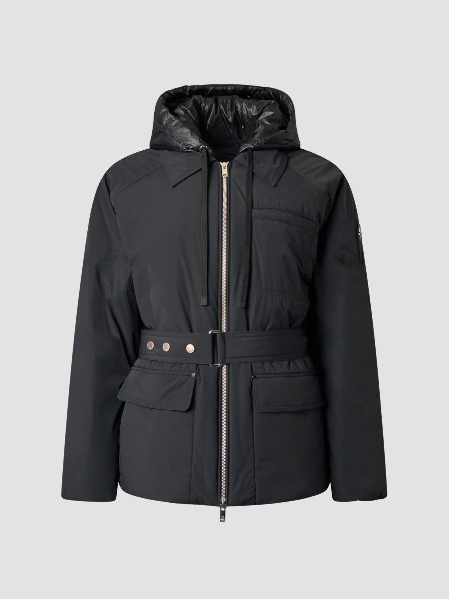 Moose Knuckles Women's Tegan Belted Down Coat - Black - Size XL