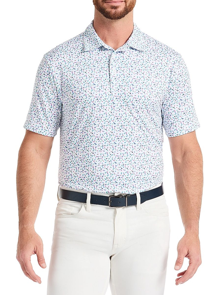 Men's Dayton Printed Polo Shirt - White - Size XXL