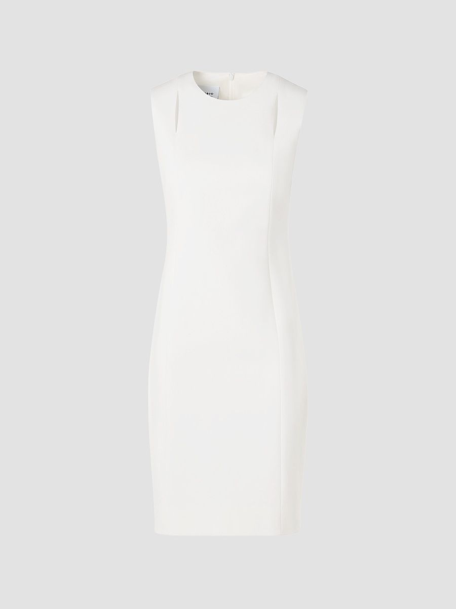 Women's Slot Cut-Out Jersey Sheath Mini Dress - Cream - Size 16