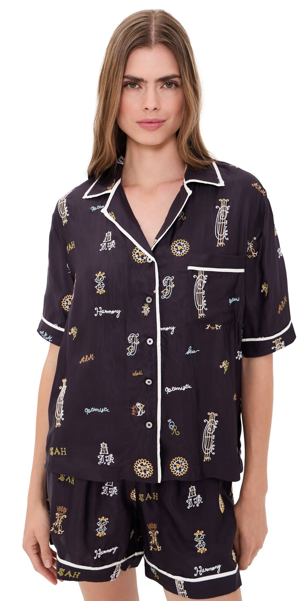 Sea Juliet Embroidered Top Navy L