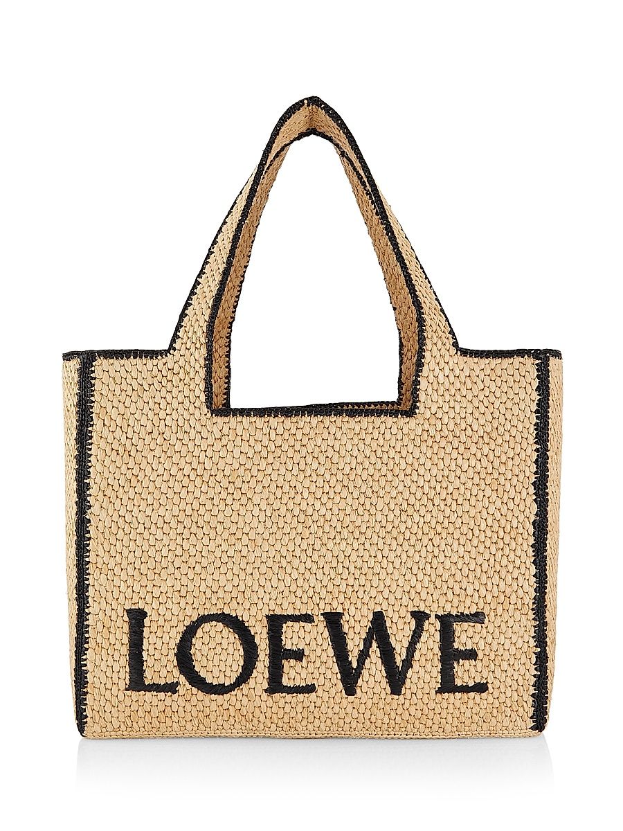 Women's LOEWE x Paula's Ibiza Large Logo Raffia Tote Bag - Natural