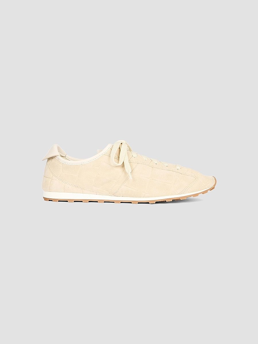 Jacquemus Men's Tennis Leather Low-Top Shoes - Ivory - Size 7
