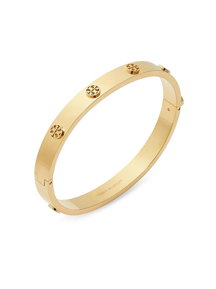 Women's Icon Goldtone Stainless Steel Logo Bangle - Tory Gold