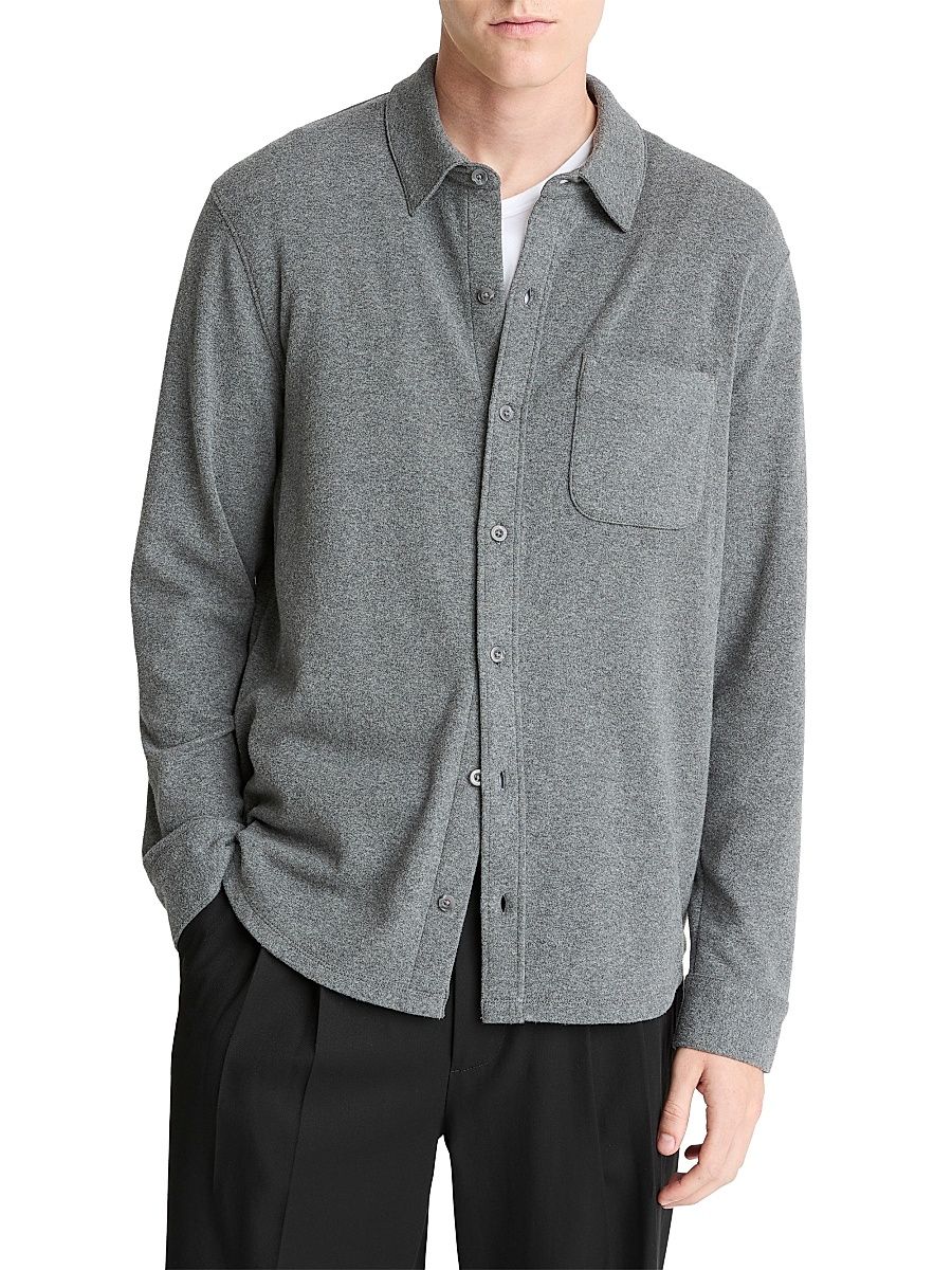 Men's Solid Knit Shirt - Med Grey - Size XXL