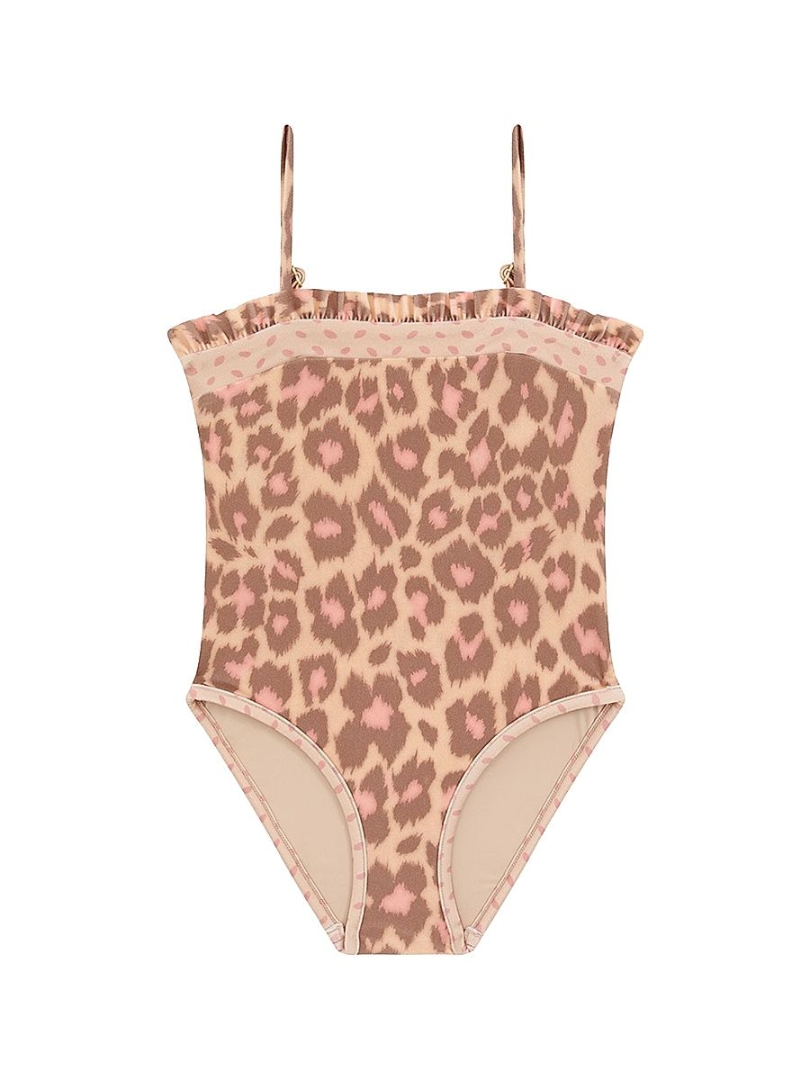 Baby's, Little Girl's & Girl's Patience Leopard One-Piece Swimsuit - Tan Leopard - Size 12