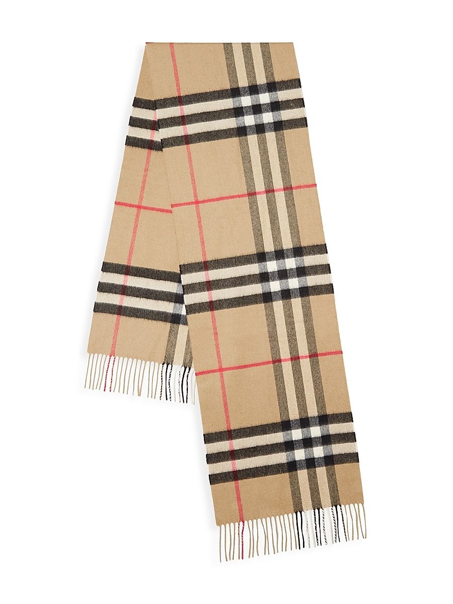Men's The Classic Giant Check Cashmere Scarf - Archive Beige
