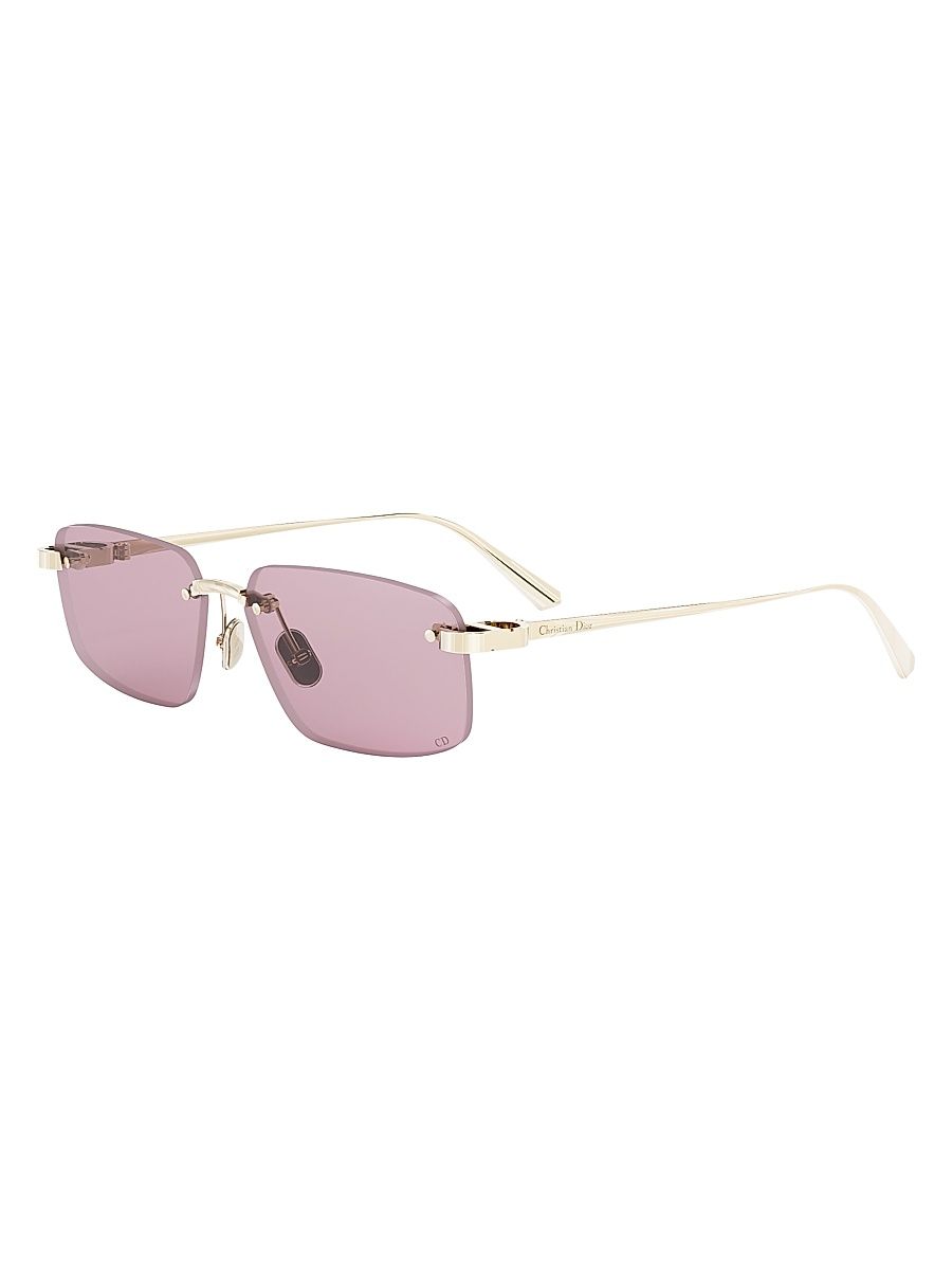 Women's CDior S4U 57MM Square Sunglasses - Gold Violet