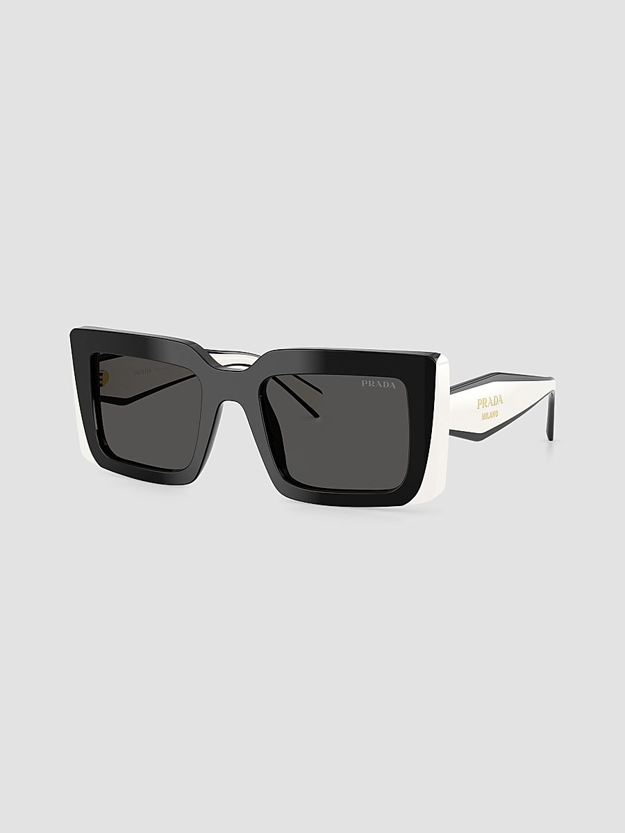 Women's D01S 52MM Rectangular Sunglasses - Black
