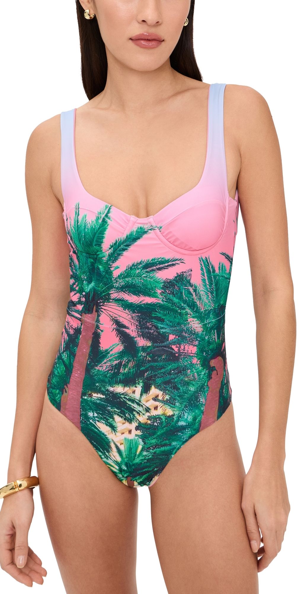 Dur Doux Miami Tie Back Maillot One Piece Pink/Green L