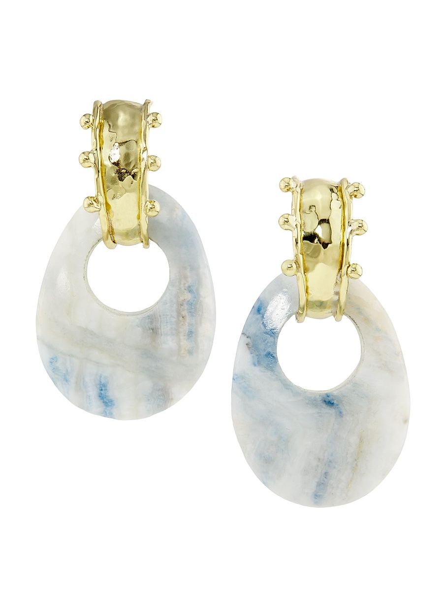 Women's Nalani Goldtone & Gemstone Drop Earrings - Bluejasper