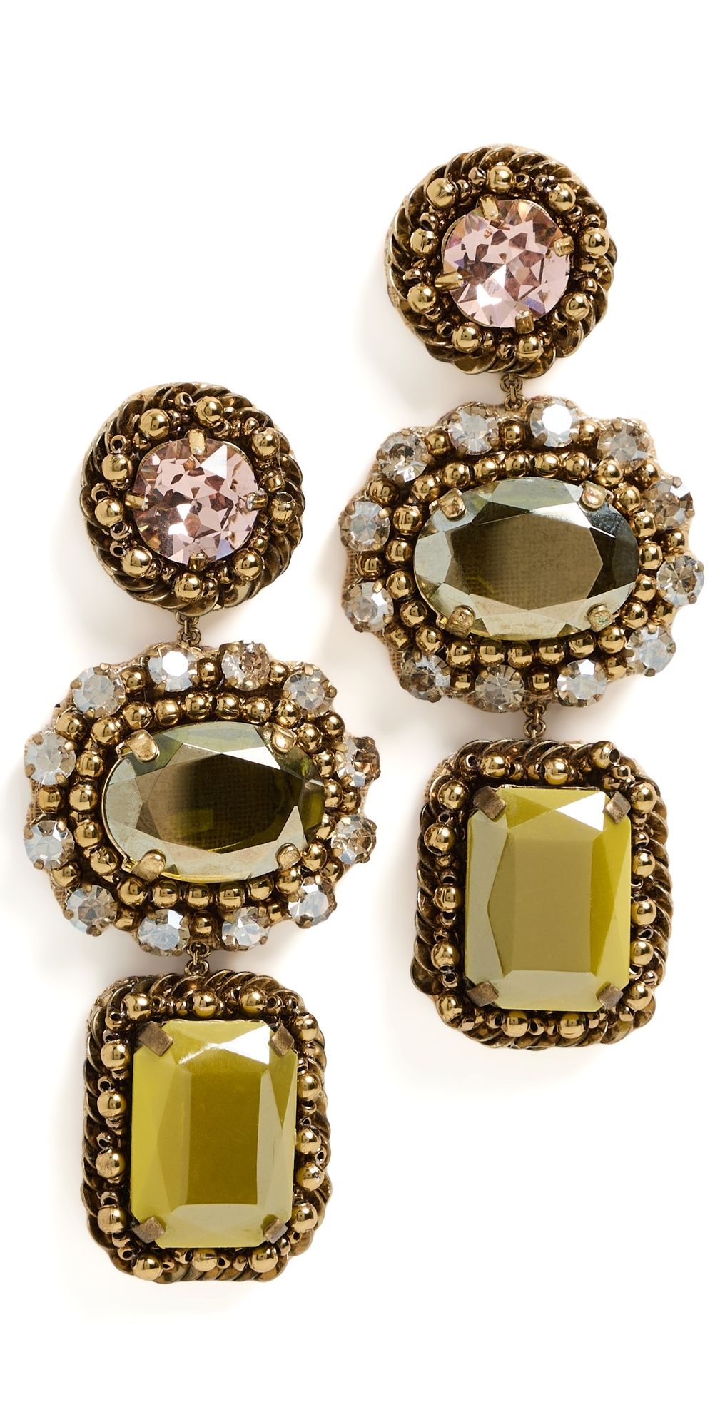 Deepa Gurnani Rehman Earrings Olive One Size