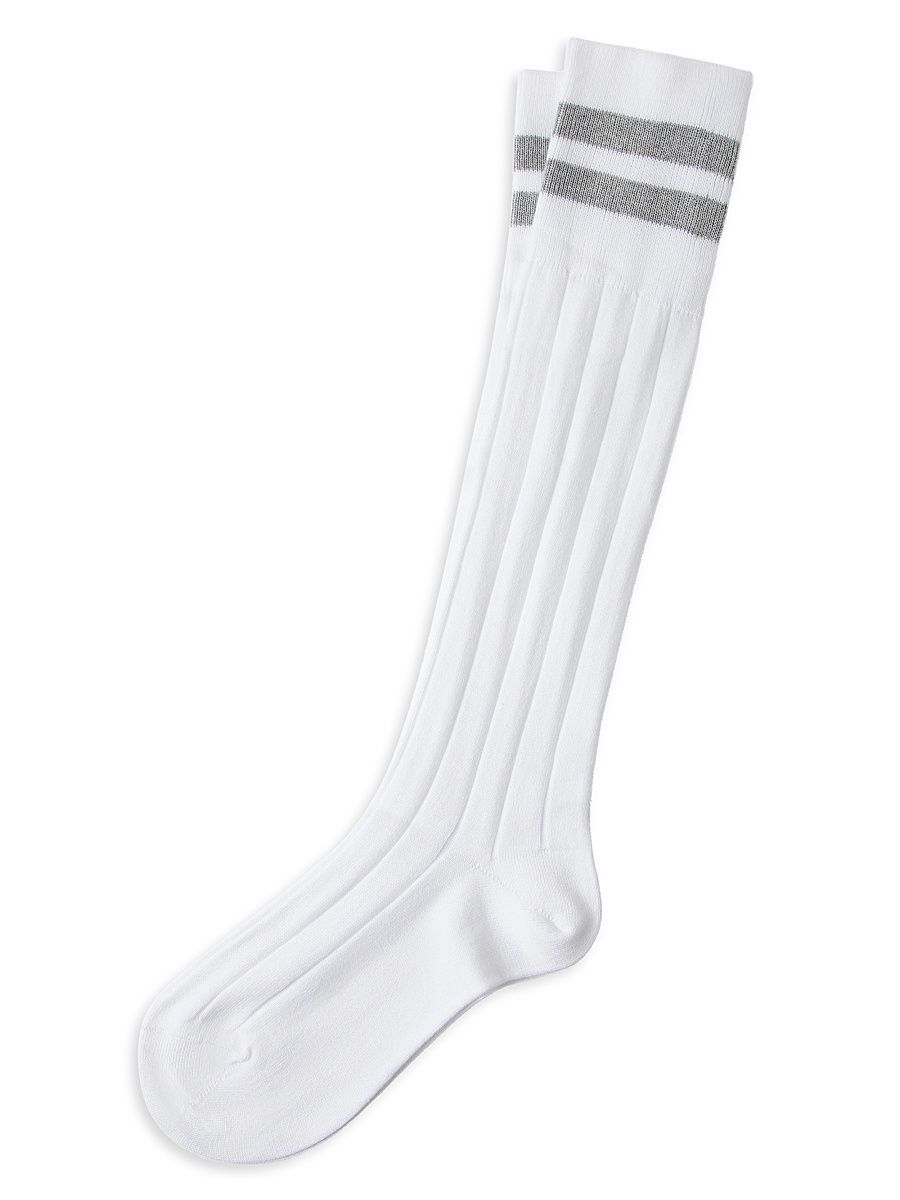 Women's Cotton Rib Knit Socks - Grey - Size Large