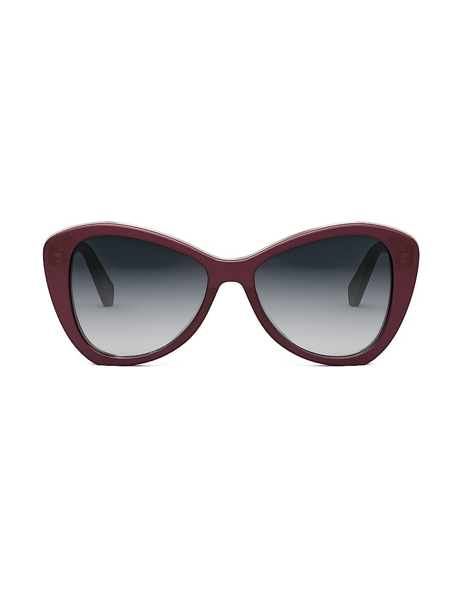 Women's Thin 55MM Butterfly Sunglasses - Bordeaux