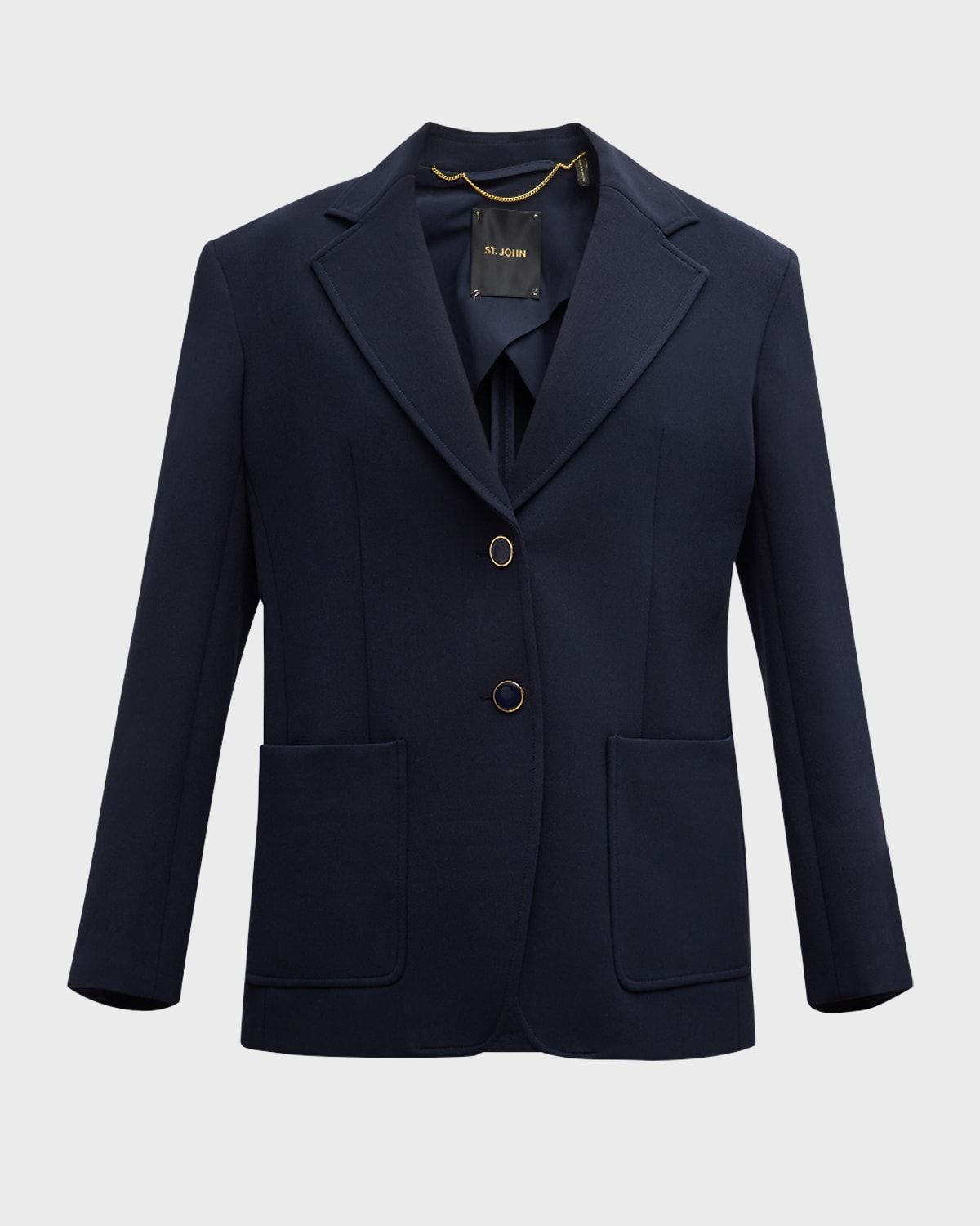 Stretch Crepe Single-Breasted Suiting Jacket