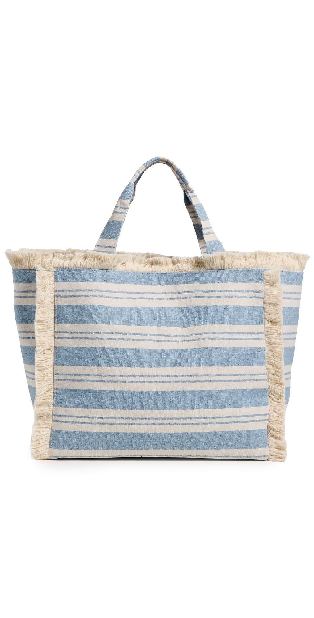 Hat Attack Striped Canvas Beachy Tote Bag Blue Stripe One Size