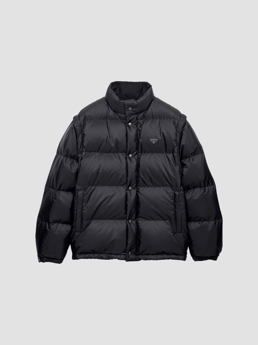 Prada Men's Medium-Weight Re-Nylon Down Jacket - Black - Size XXL