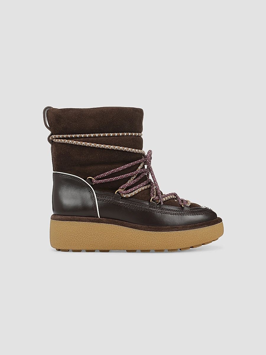 Veronica Beard Women's Kirsta Suede Snow Boots - Espresso Multi - Size 11