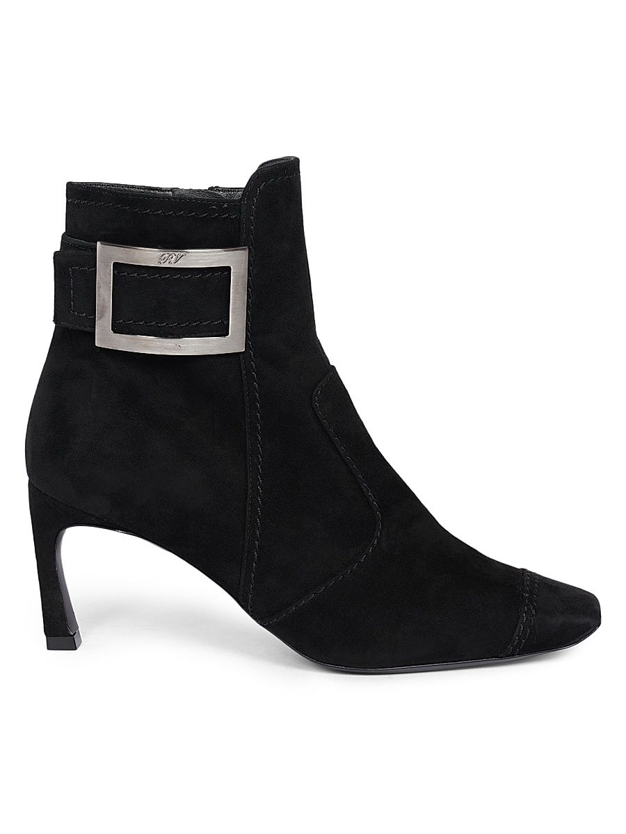 Women's Trompette 70MM Suede Booties - Nero - Size 12
