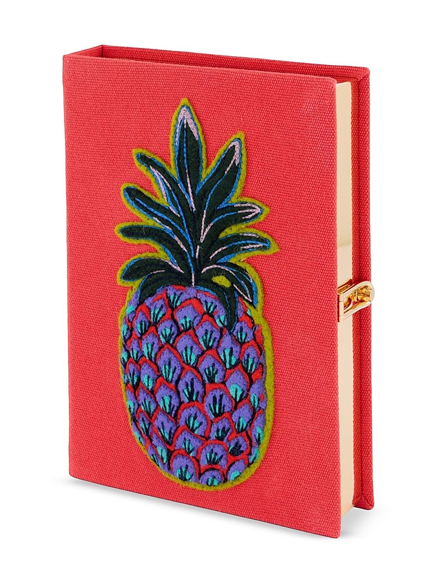 Women's Pineapple Embroidered Book Clutch - Amarilys