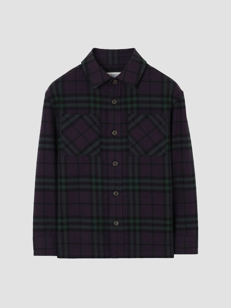 Burberry Boy's Little Boy's & Boy's Check Overshirt - Dark Marine - Size 8