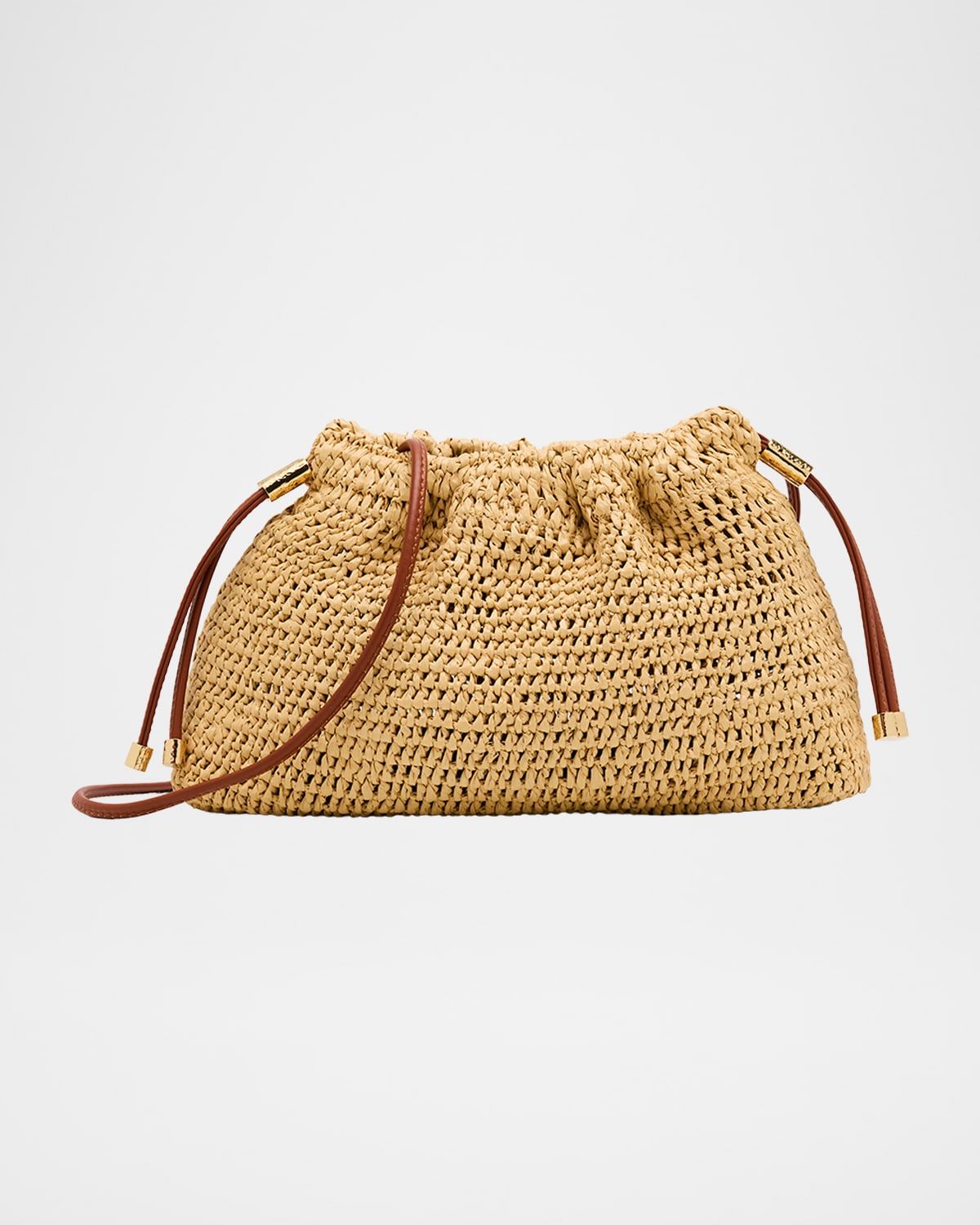 Lali Ruched Raffia Clutch Bag