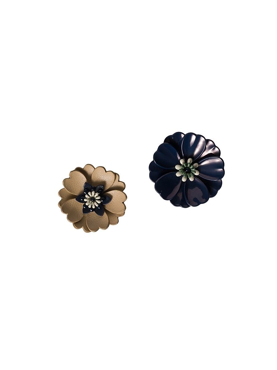 Women's Metal and Leather Earrings - Baltic Blue Sand