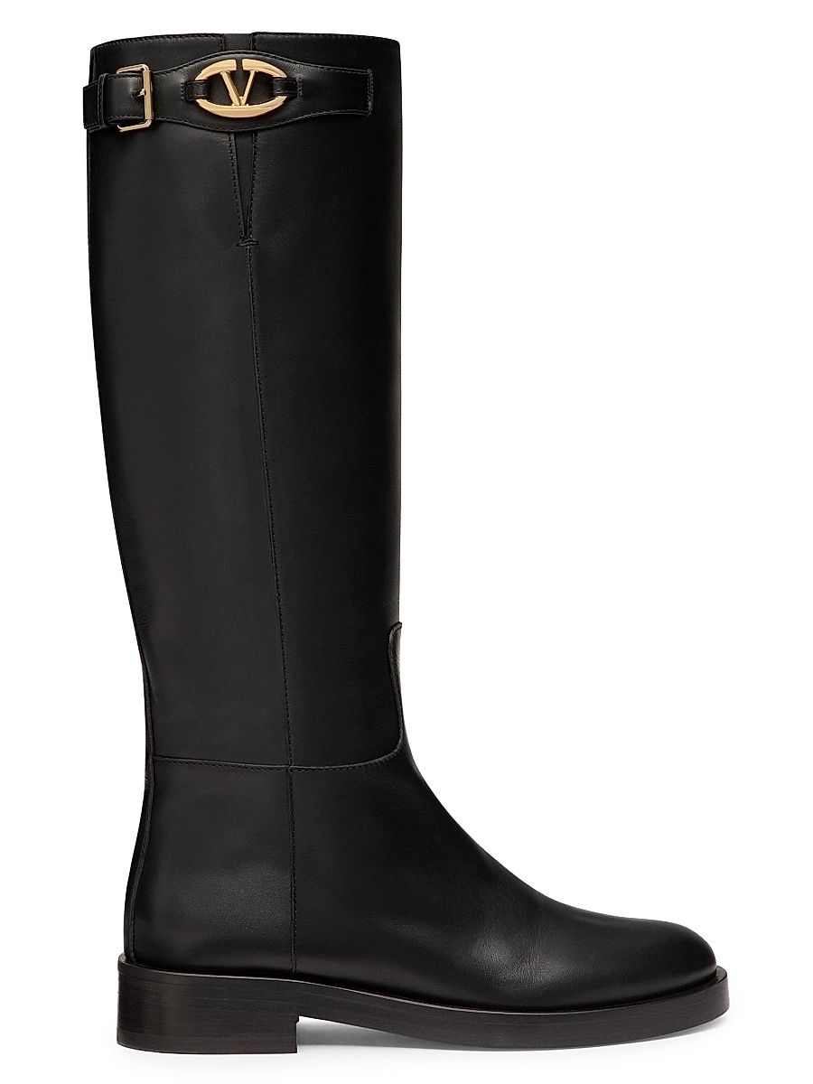 Women's VLogo The Bold Edition Boots in Calfskin 30MM - Black - Size 5.5