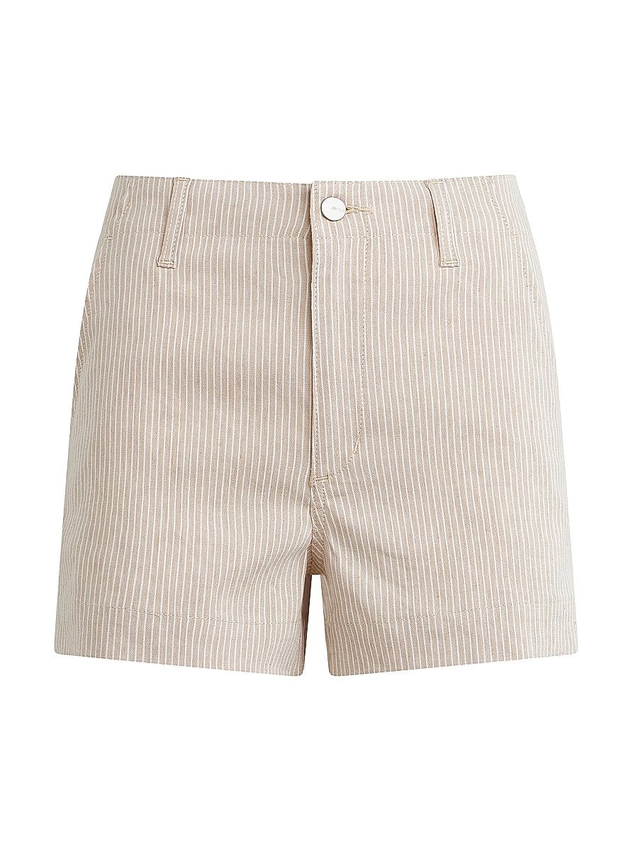 Women's The Karter Striped Linen-Blend Shorts - Micro Stripe - Size 24
