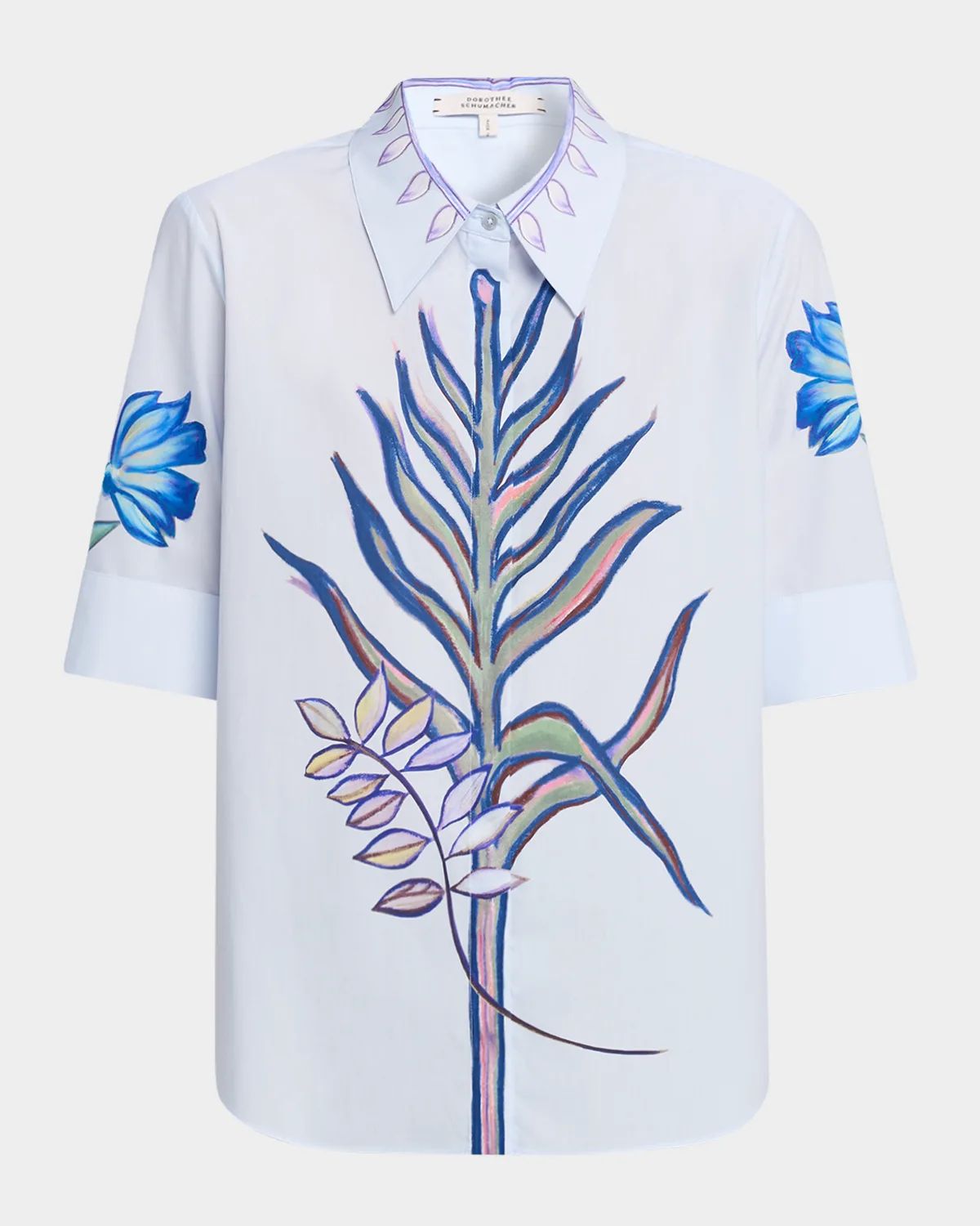 Floral Embrace Printed Cotton Poplin Blouse