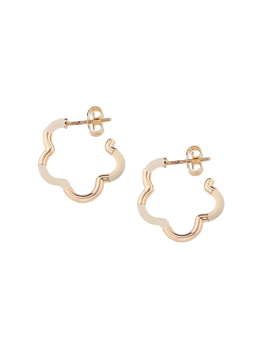 Women's You're So Gold Goldtone & Enamel Mini Flower Hoop Earrings - Yellow Gold