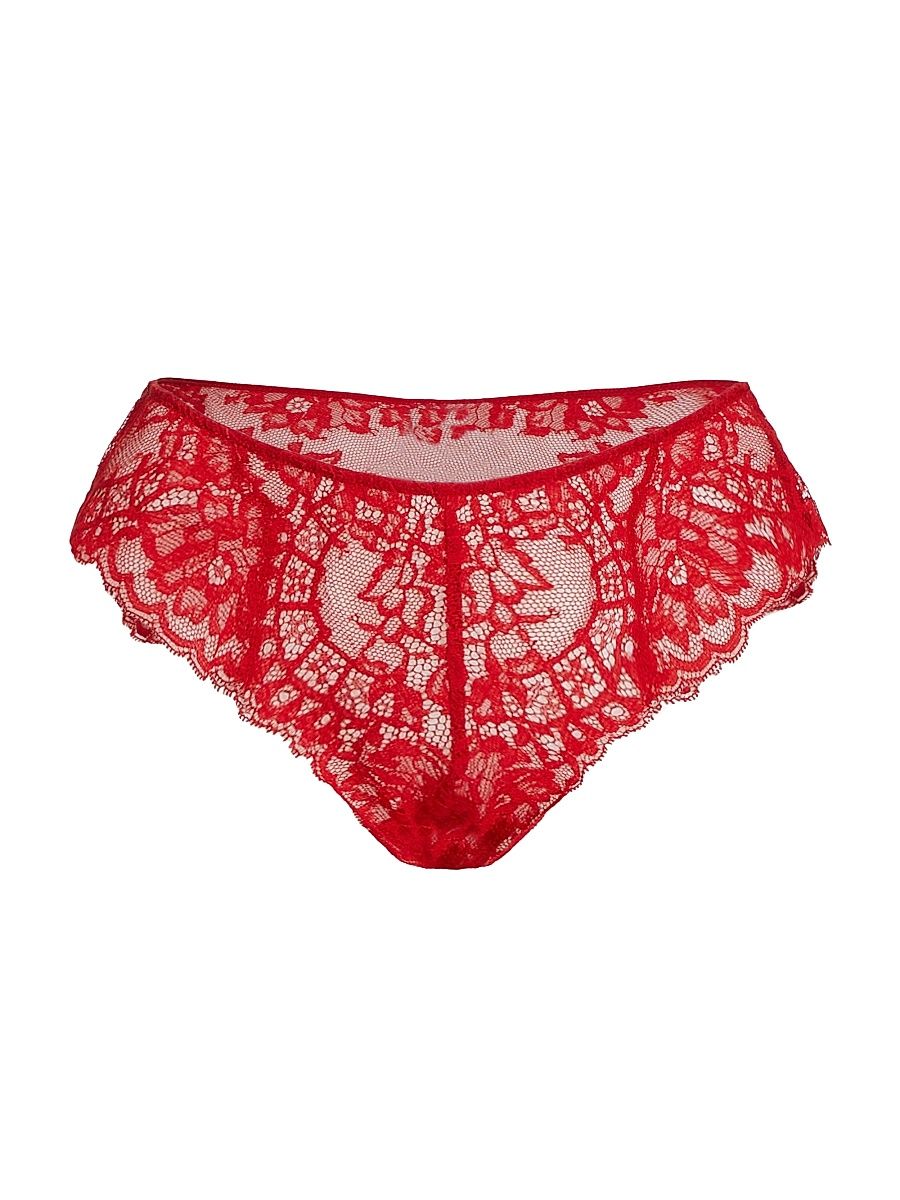 Women's Belle Fleur Lace Bikini Brief - Red - Size XL
