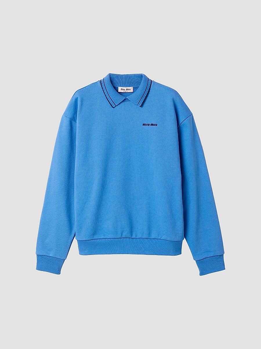 Women's Cotton Fleece Sweatshirt - Blue - Size XS