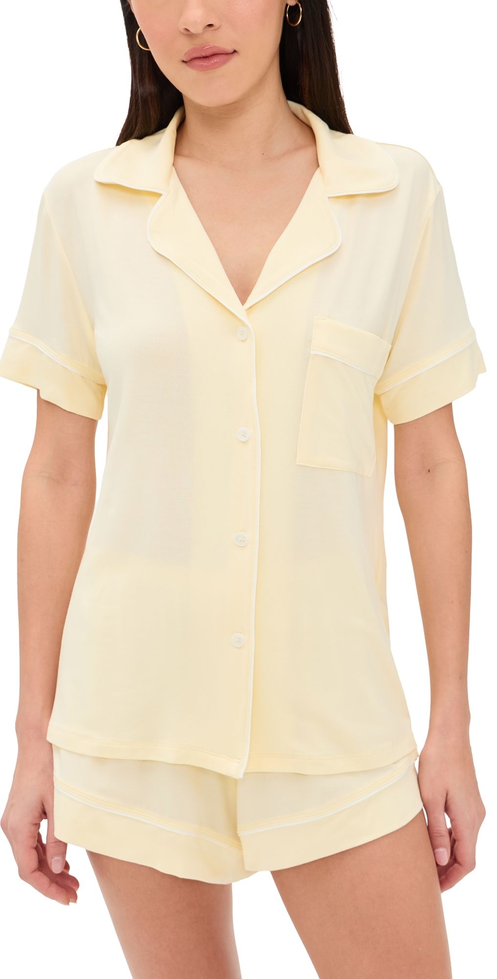 Eberjey Gisele Relaxed Shorts Pajama Set Buttercream XL