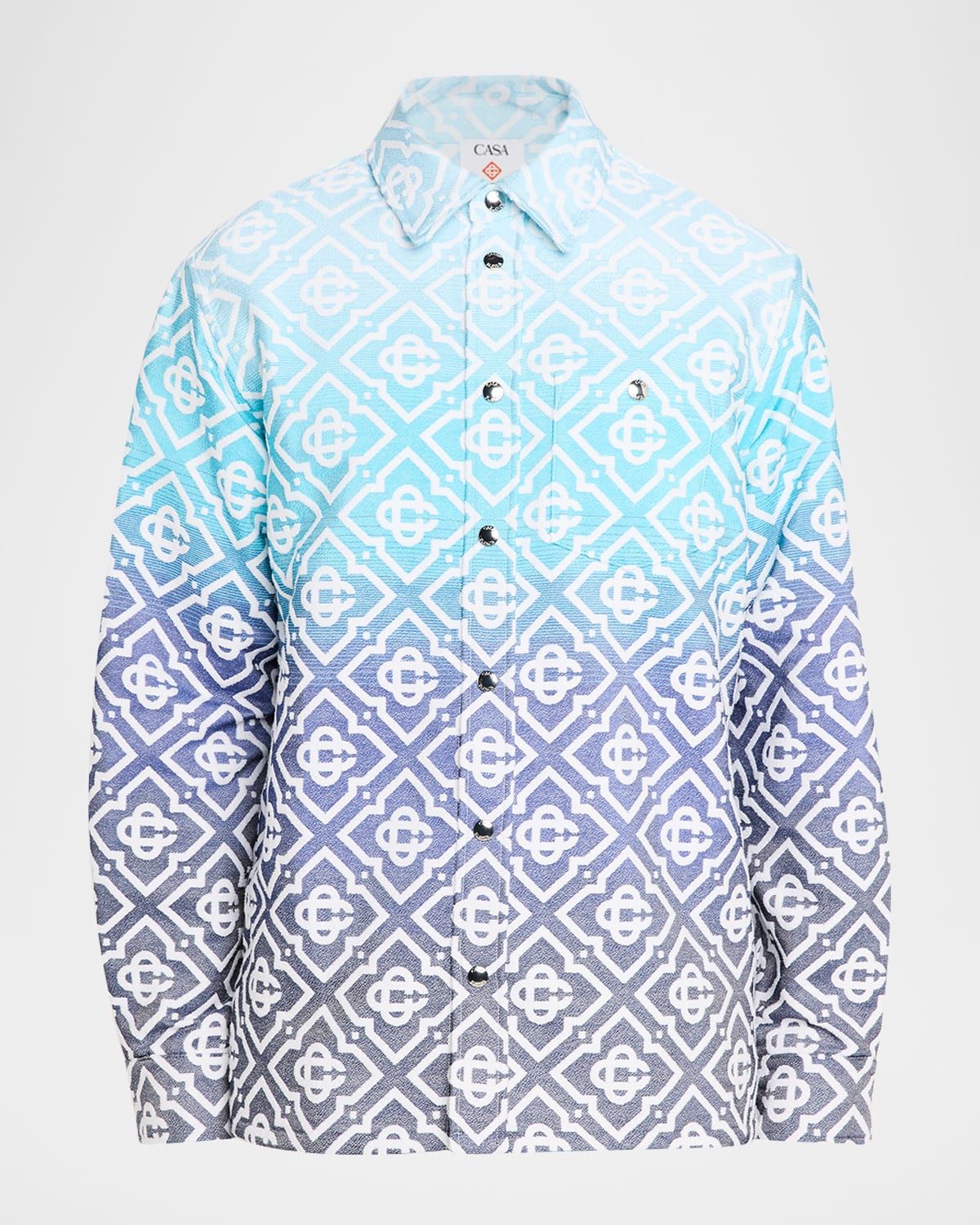Men & apos;s Monogram Gradient Jacquard Shirt Jacket