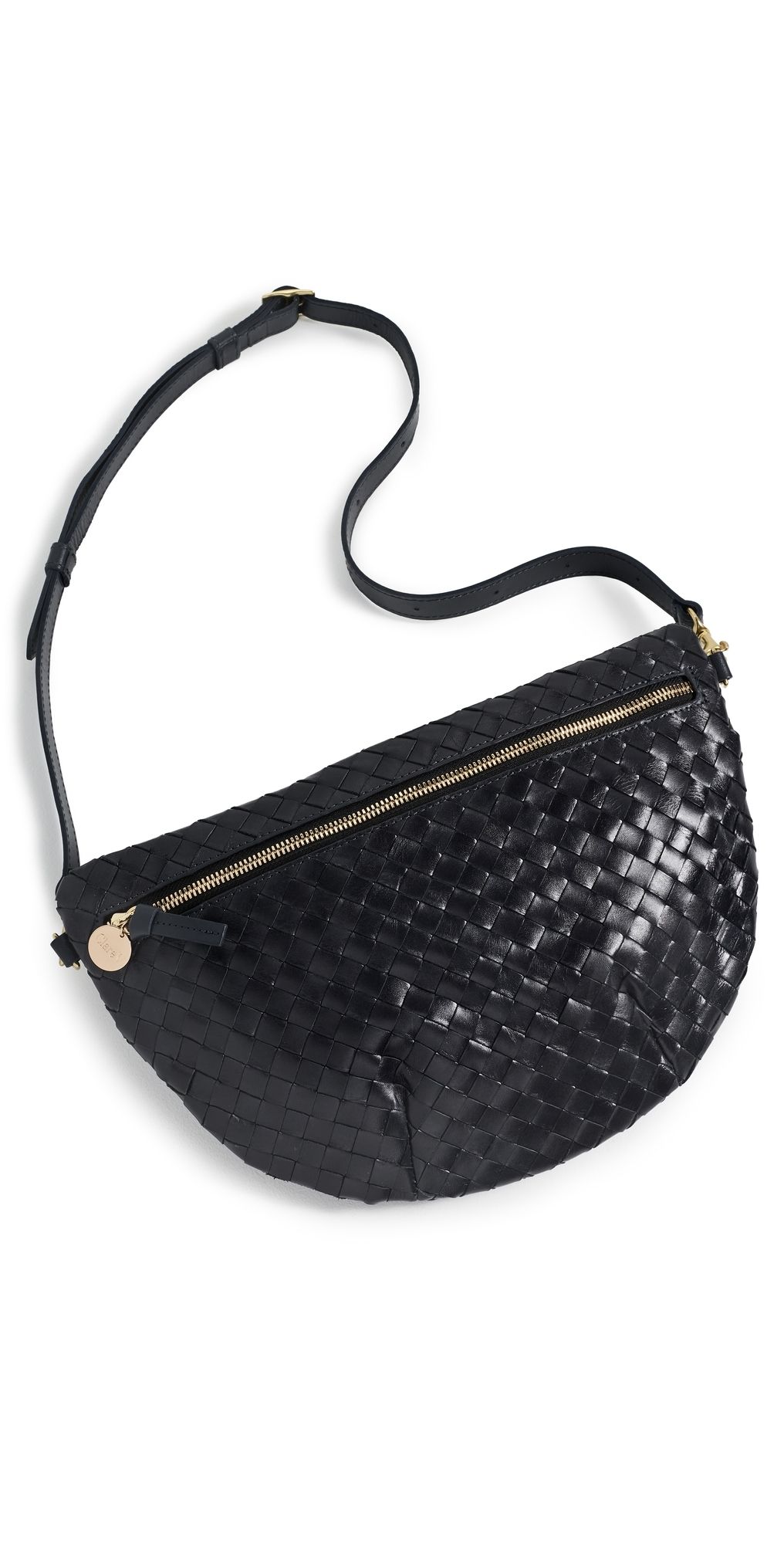 Clare V. Grande Fanny Woven Leather Belt Bag Twilight One Size