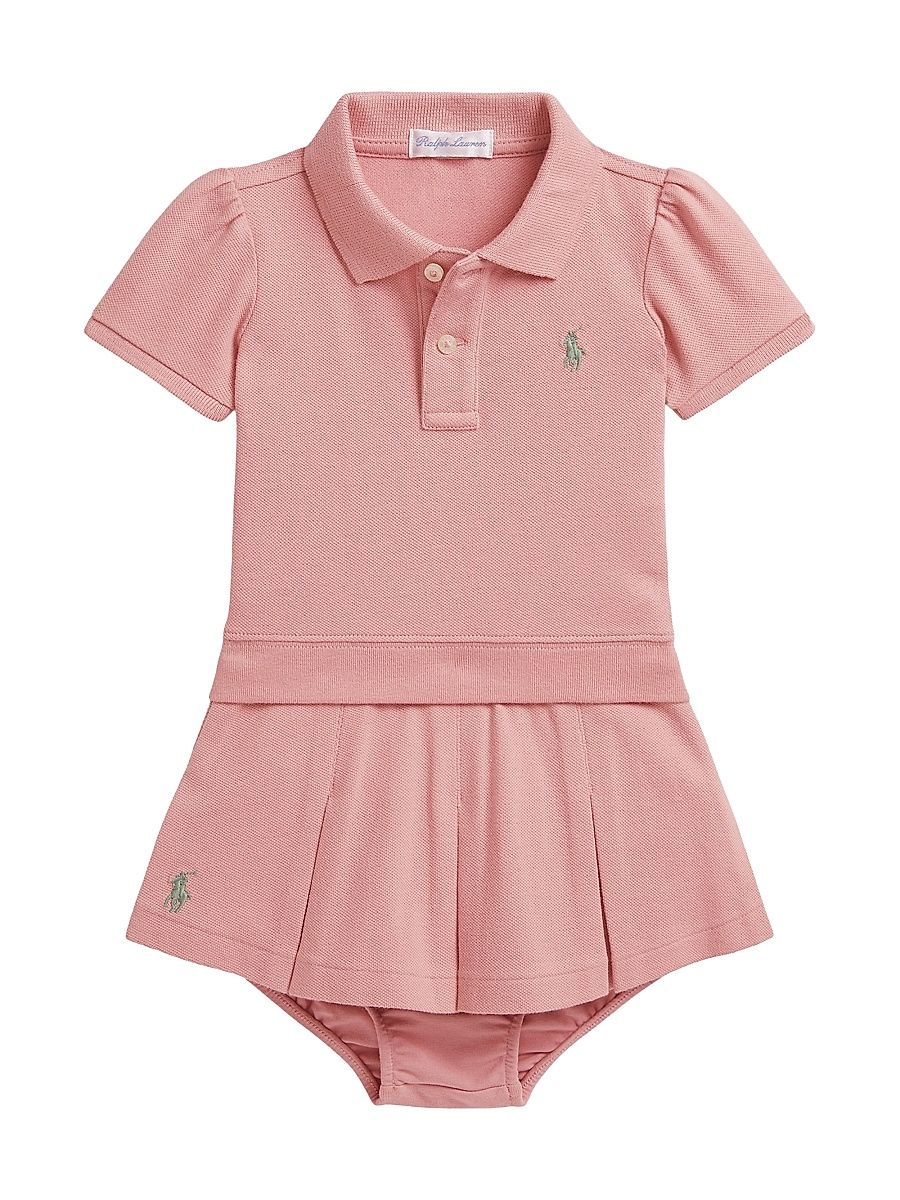 Baby Girl's Mesh Polo & Pleated Skirt Set - Adirondack Rose - Size 3 Months