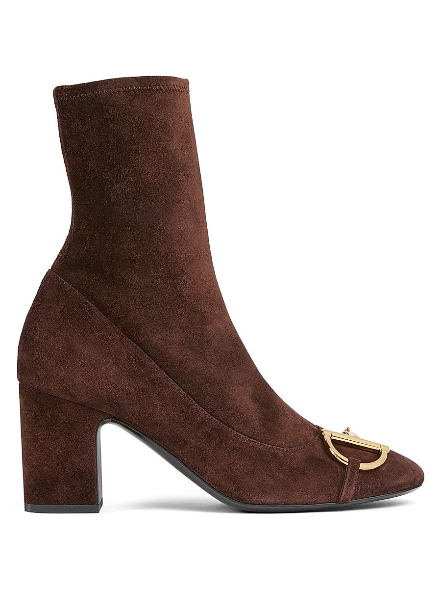 Women's Alfa Horsebit Suede Ankle Boots - Brown Chocolate - Size 9