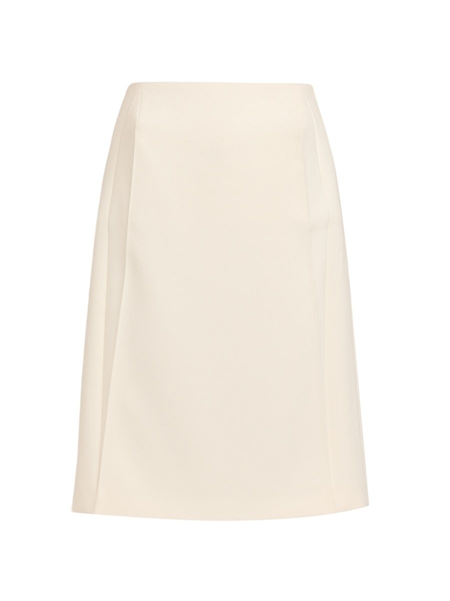 Women's Double-Faced Crepe Knee-Length Skirt - Porcelain - Size 16