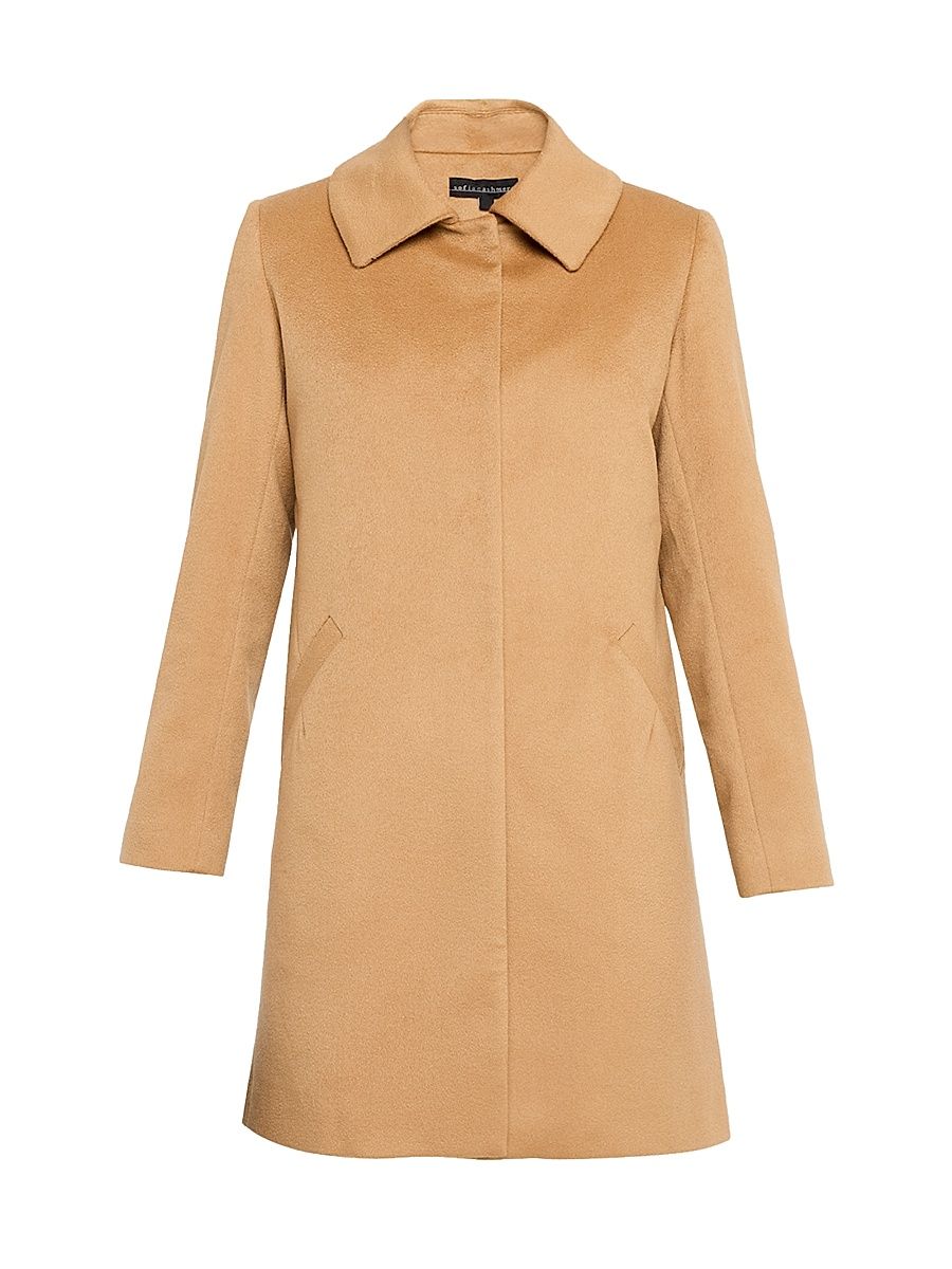 Women's Cashmere Car Coat - Camel - Size 6